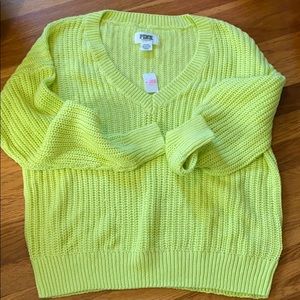 VS Pink! Lime green v neck sweater